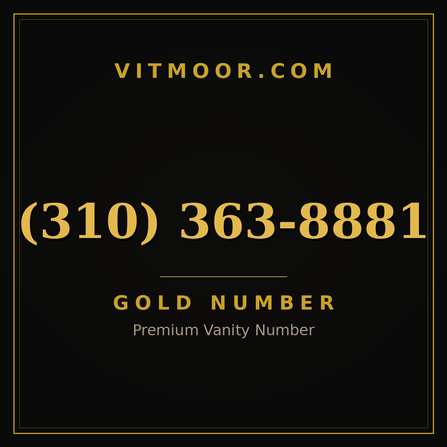 VITMOOR Gold premium number (310) 363-8881