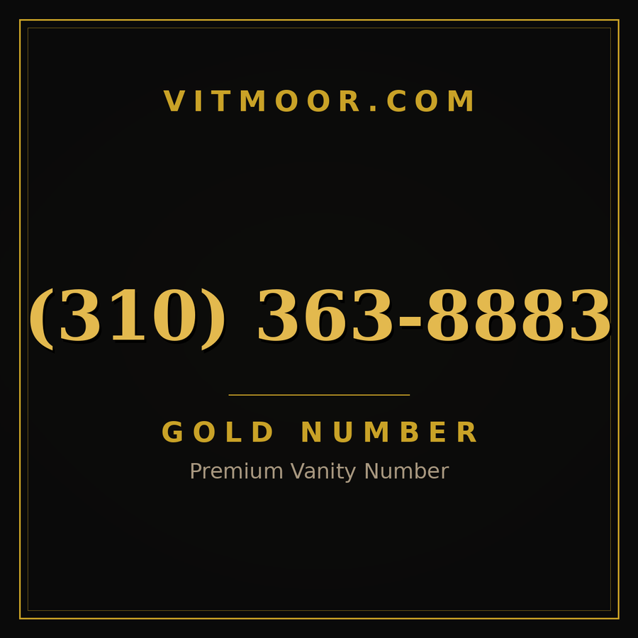 VITMOOR Gold premium number (310) 363-8883