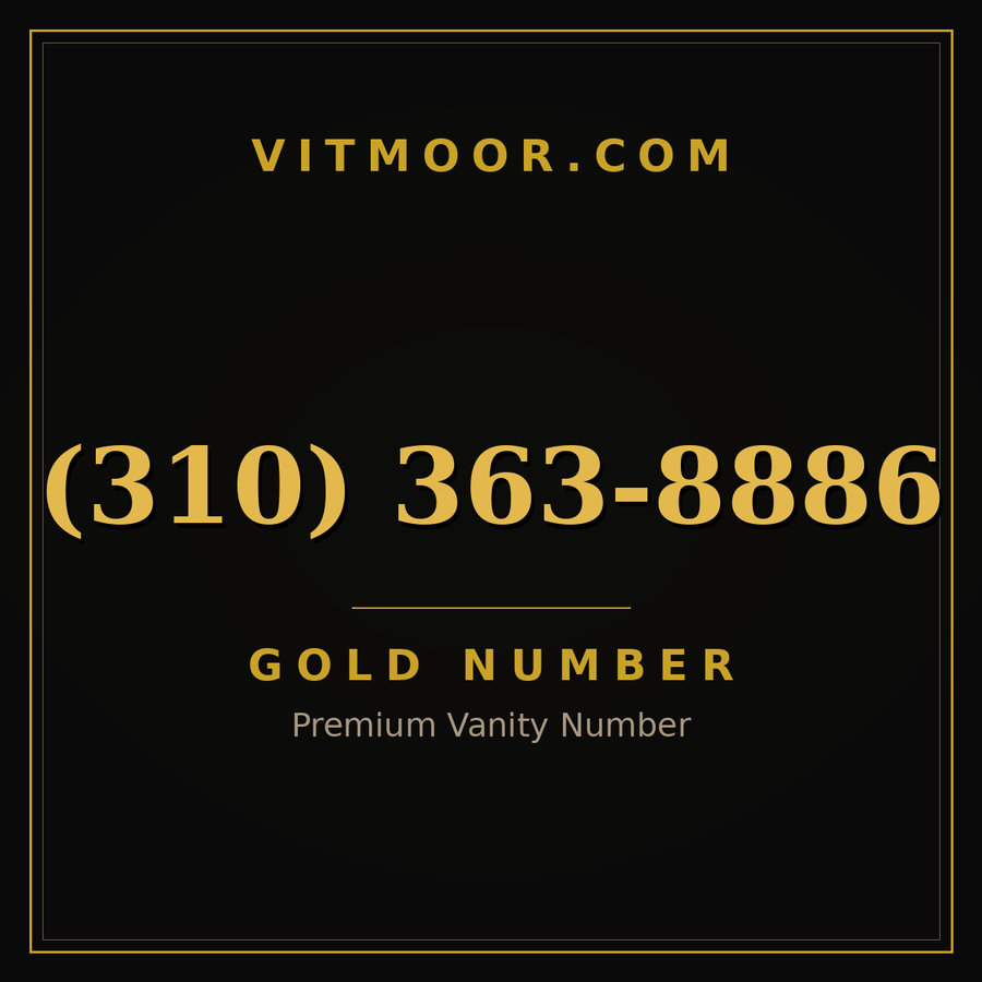 VITMOOR Gold premium number (310) 363-8886