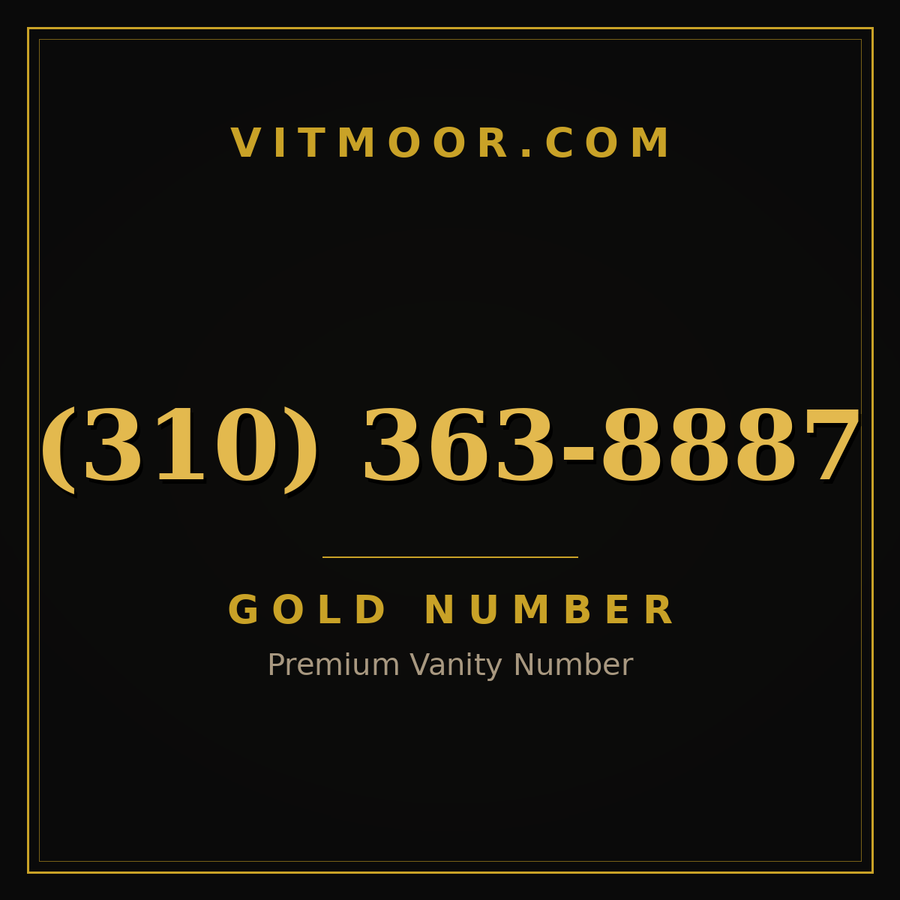 VITMOOR Gold premium number (310) 363-8887