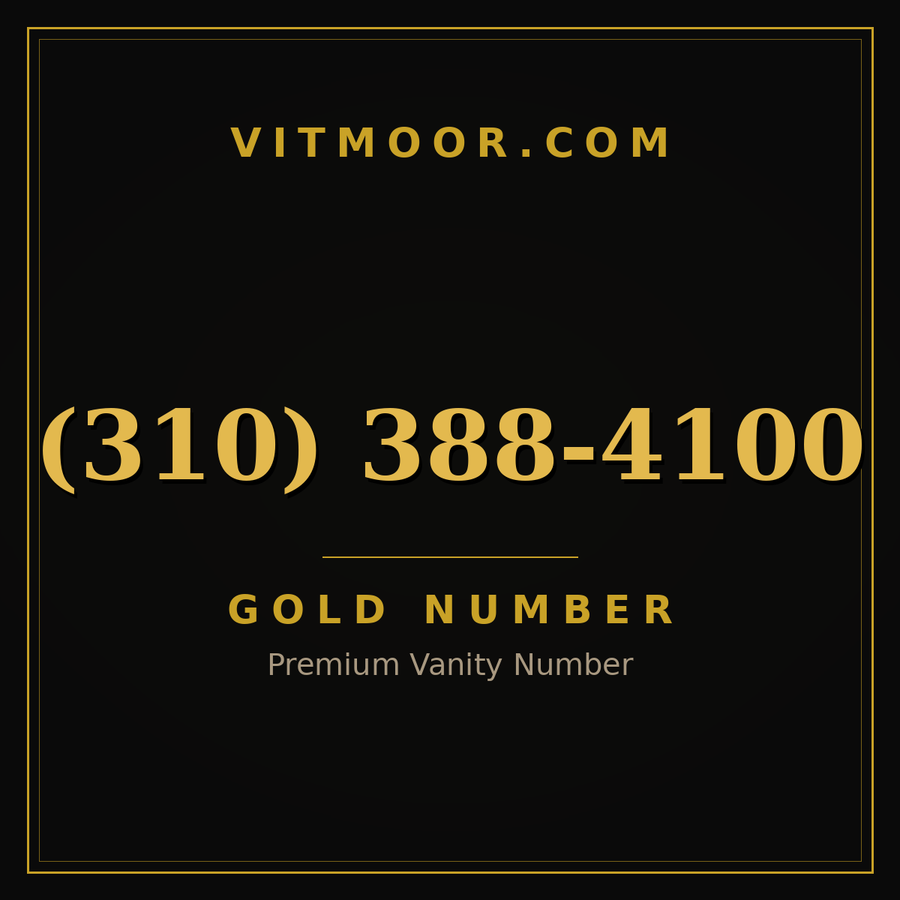 VITMOOR Gold premium number (310) 388-4100