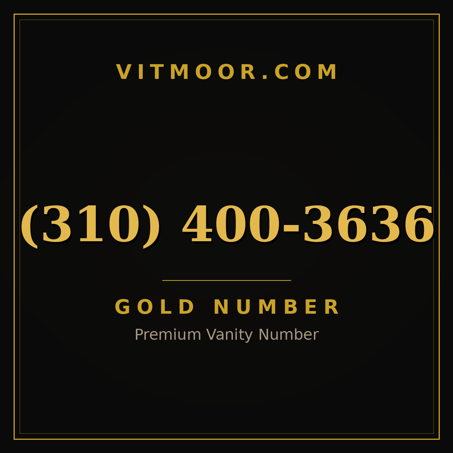 VITMOOR Gold premium number (310) 400-3636