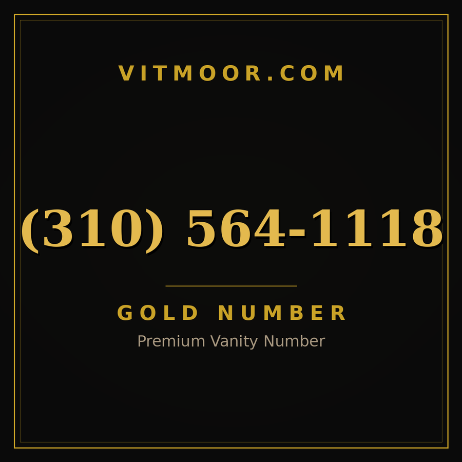 VITMOOR Gold premium number (310) 564-1118
