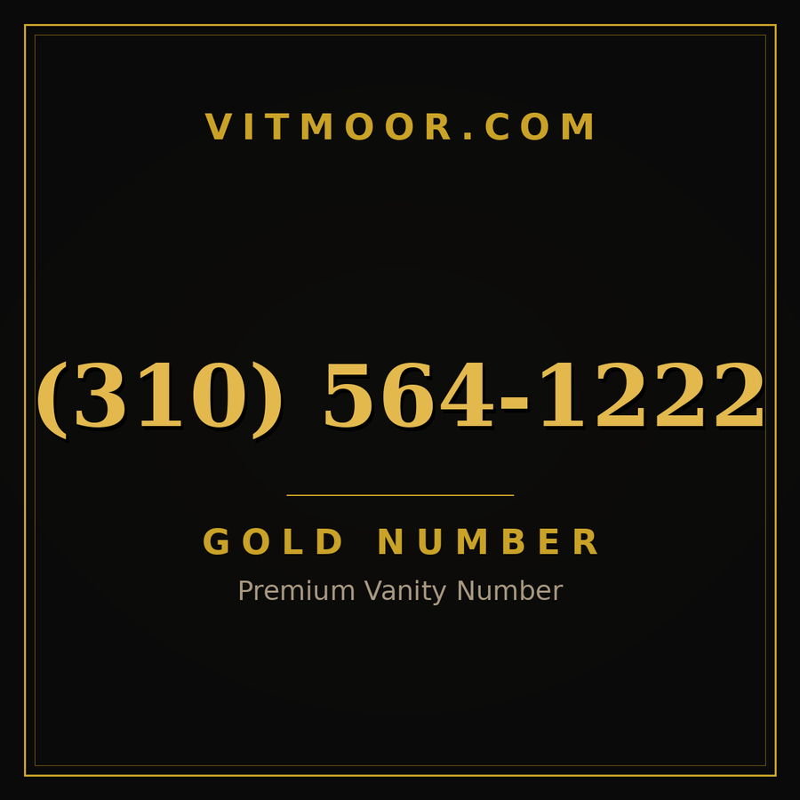 VITMOOR Gold premium number (310) 564-1222