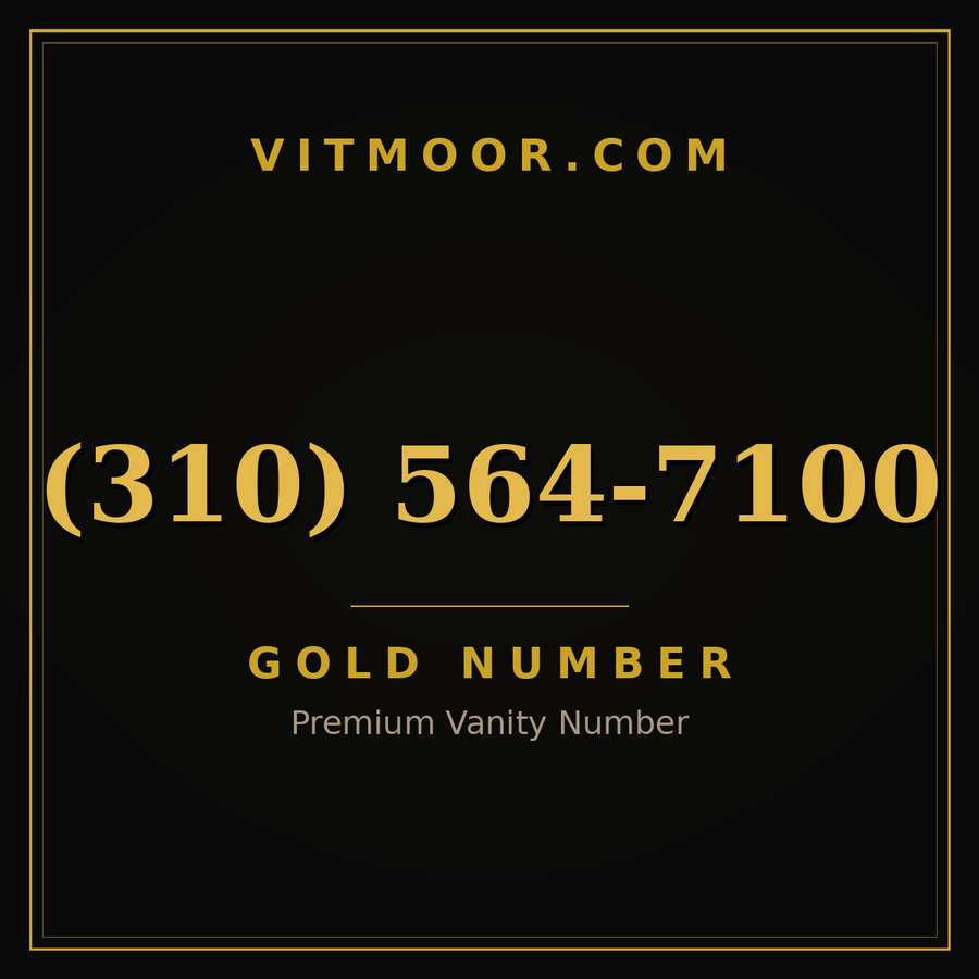 VITMOOR Gold premium number (310) 564-7100