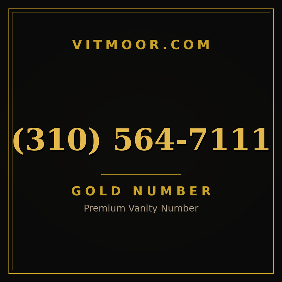 VITMOOR Gold premium number (310) 564-7111