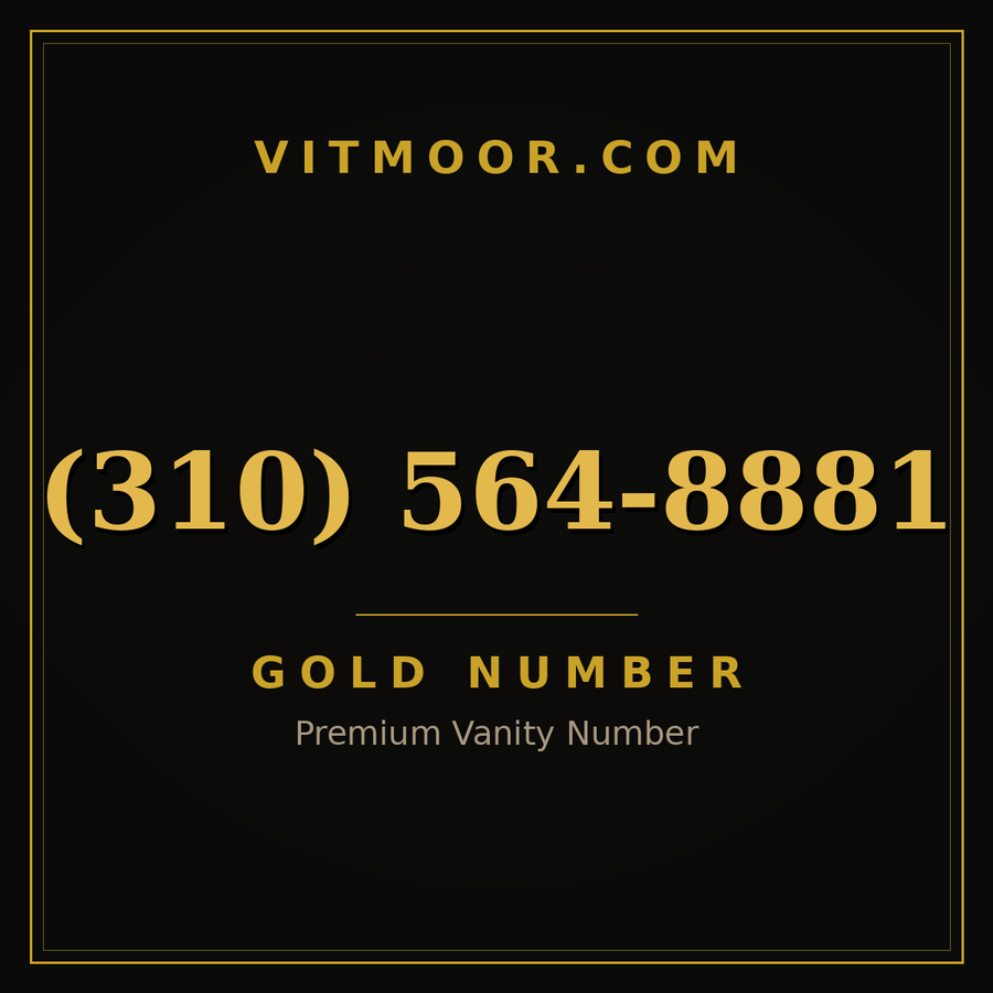 VITMOOR Gold premium number (310) 564-8881