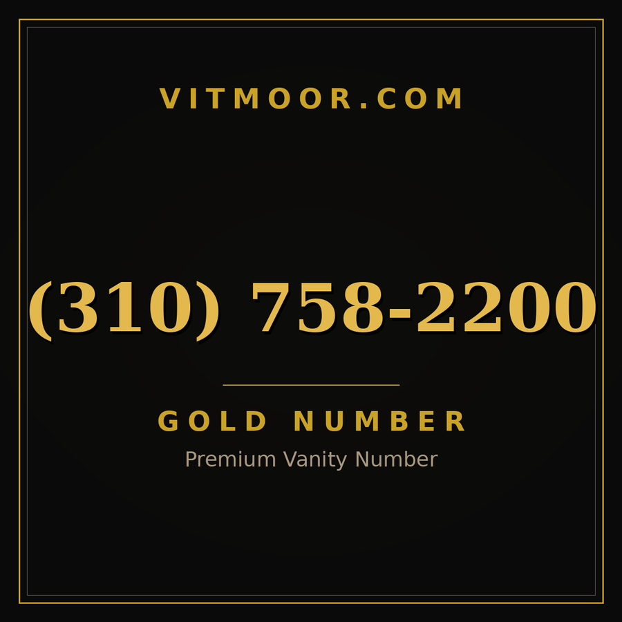 VITMOOR Gold premium number (310) 758-2200