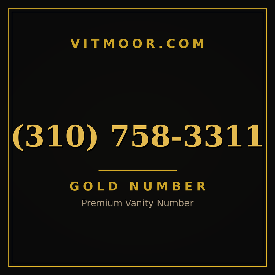 VITMOOR Gold premium number (310) 758-3311