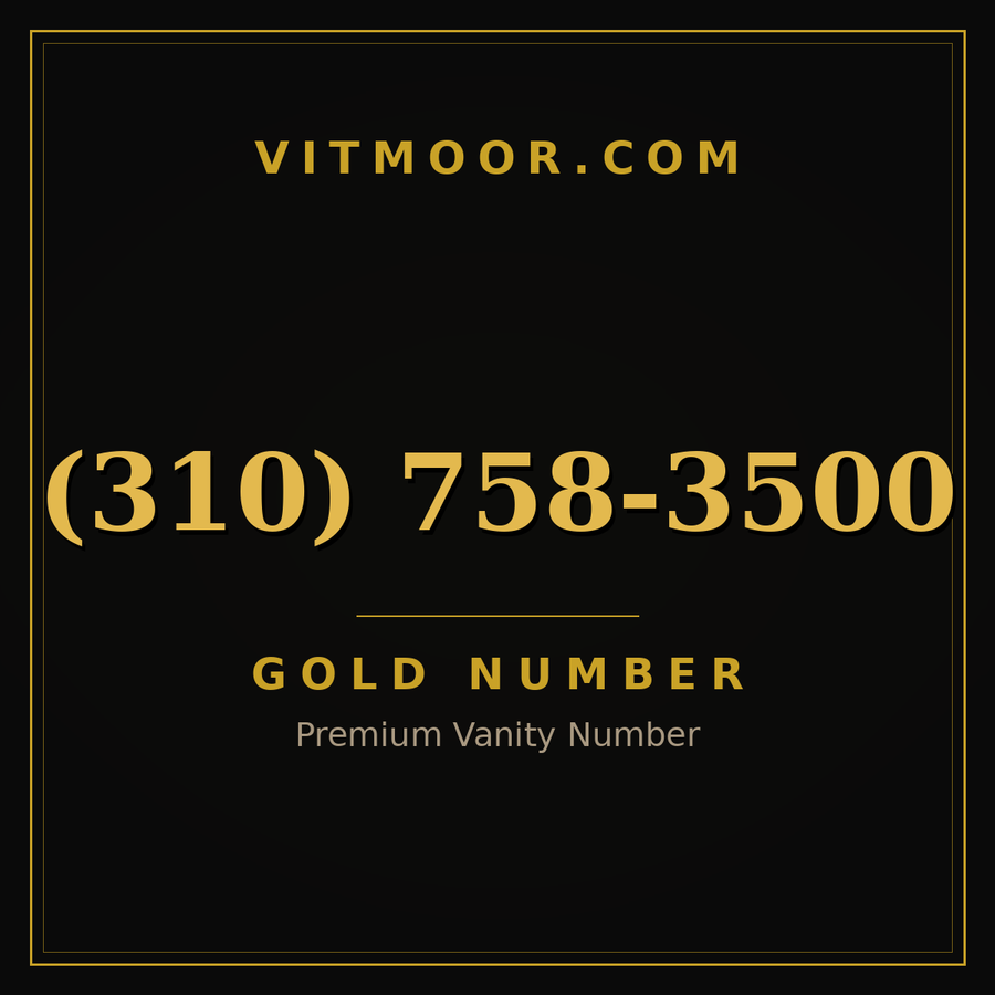 VITMOOR Gold premium number (310) 758-3500