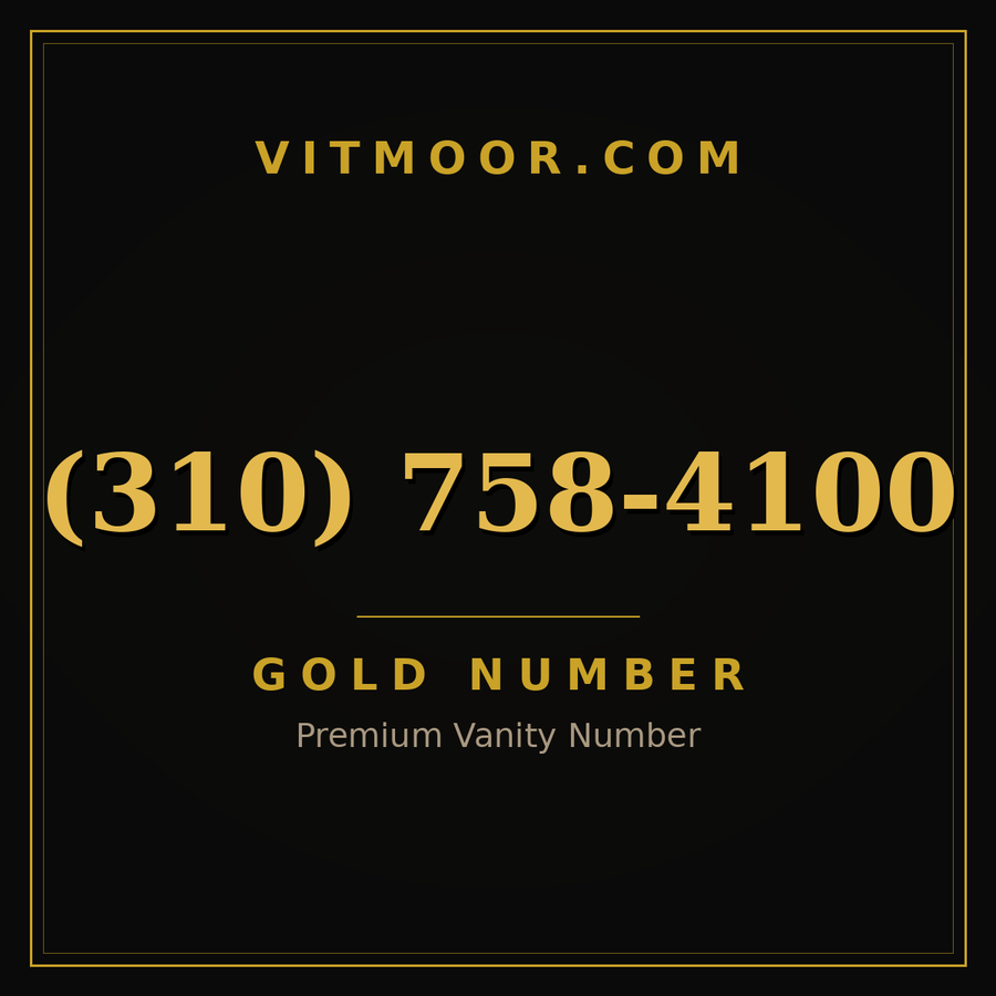 VITMOOR Gold premium number (310) 758-4100