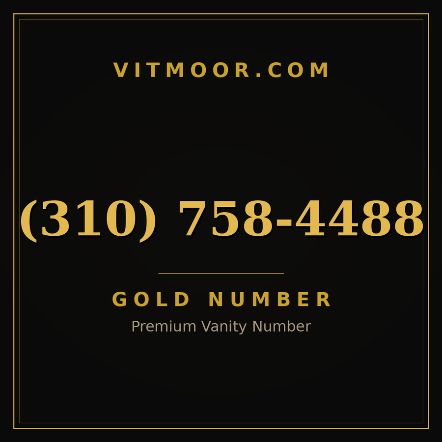 VITMOOR Gold premium number (310) 758-4488