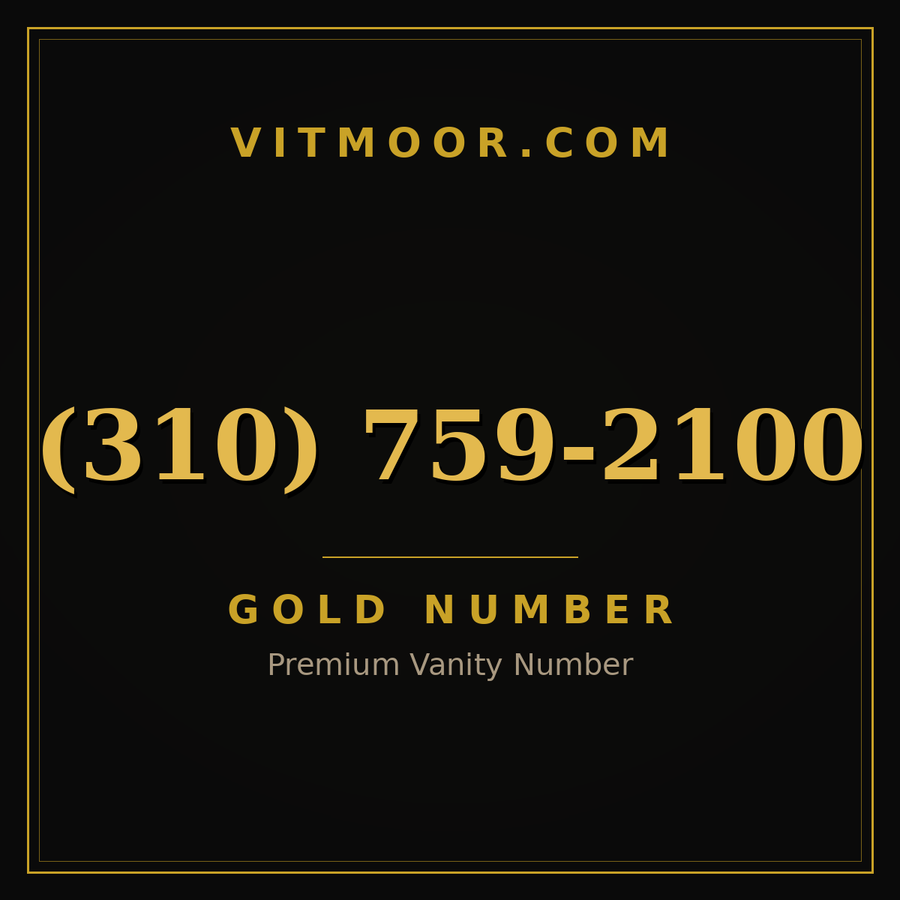 VITMOOR Gold premium number (310) 759-2100