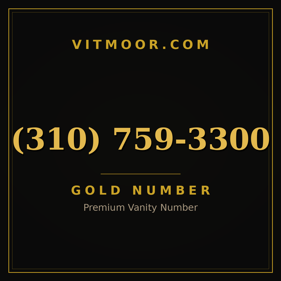 VITMOOR Gold premium number (310) 759-3300