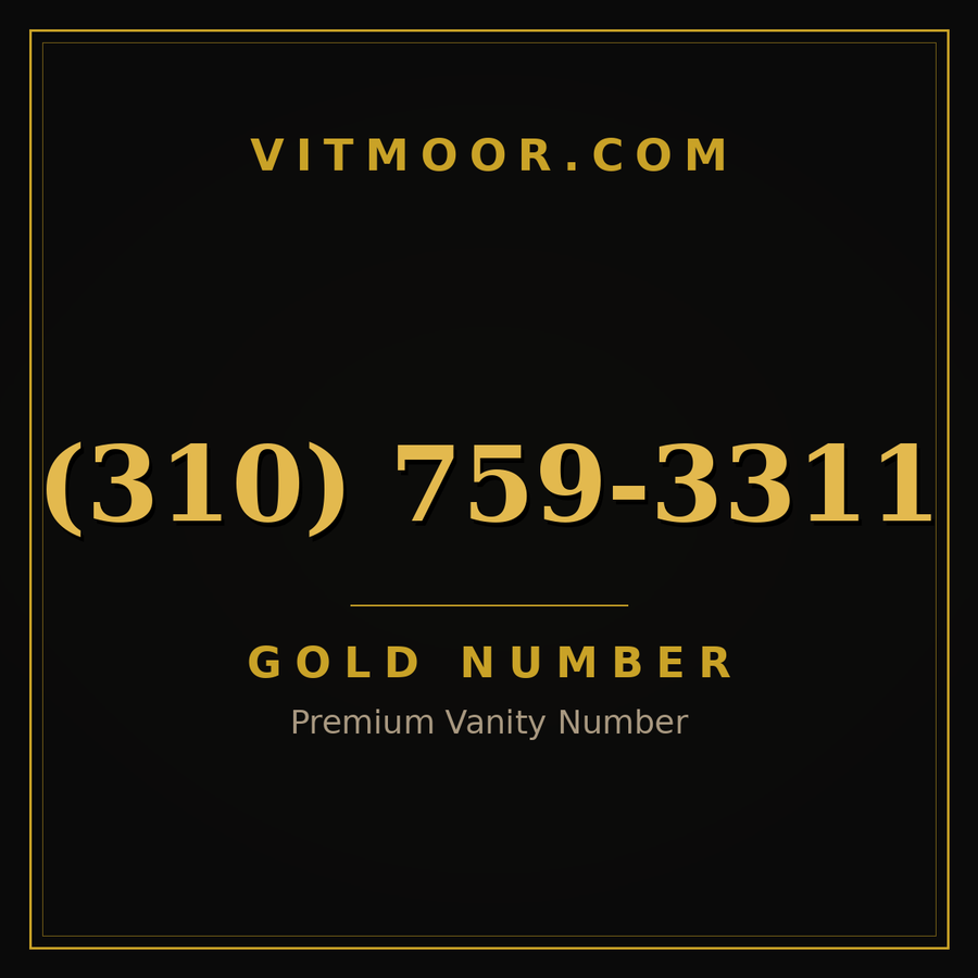VITMOOR Gold premium number (310) 759-3311