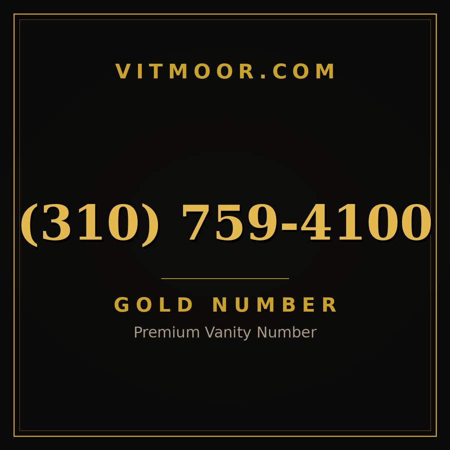 VITMOOR Gold premium number (310) 759-4100
