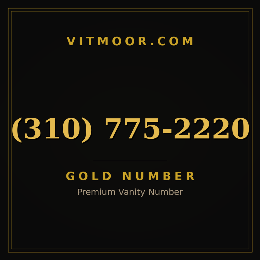 VITMOOR Gold premium number (310) 775-2220