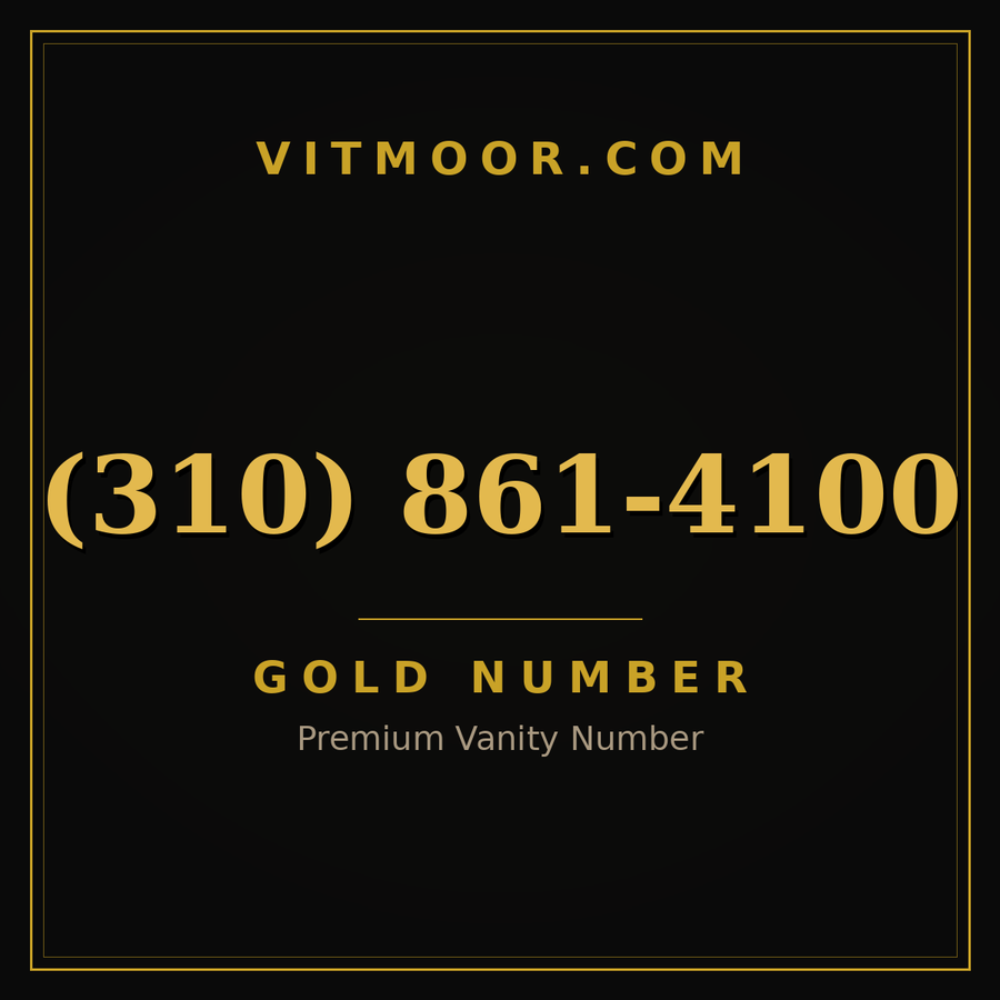 VITMOOR Gold premium number (310) 861-4100