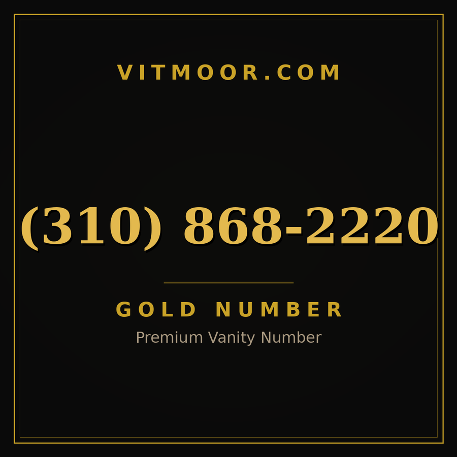 VITMOOR Gold premium number (310) 868-2220