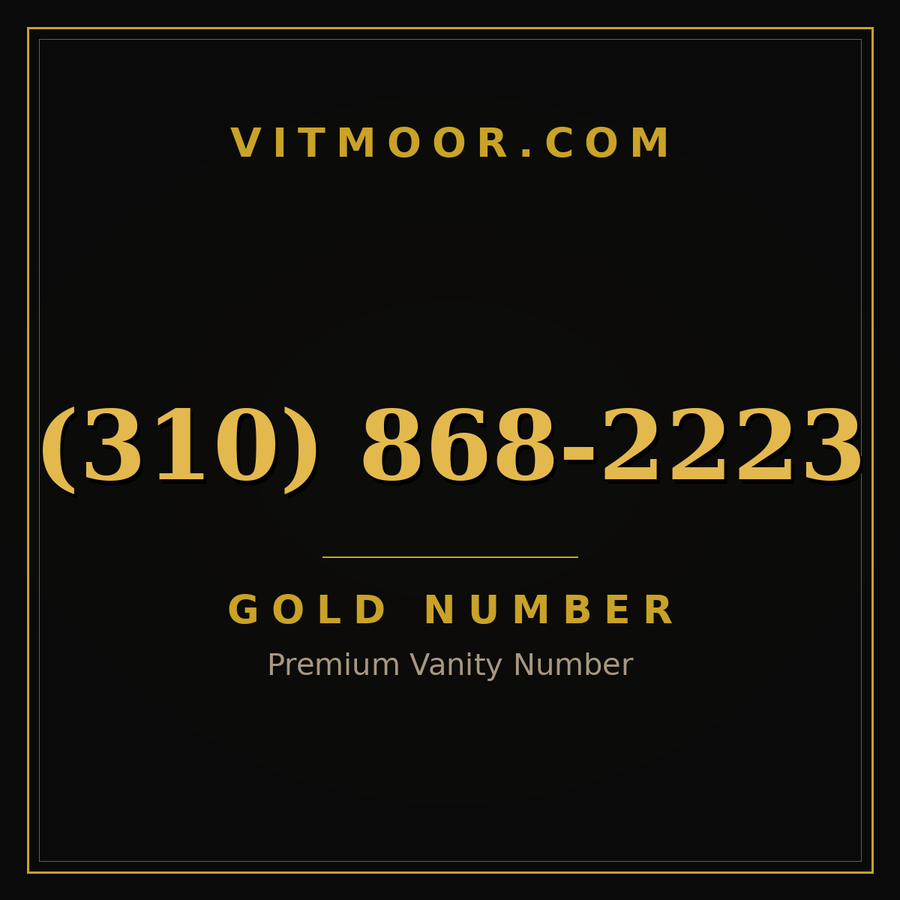 VITMOOR Gold premium number (310) 868-2223