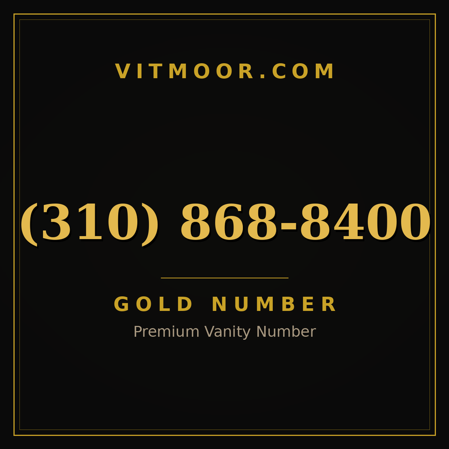VITMOOR Gold premium number (310) 868-8400