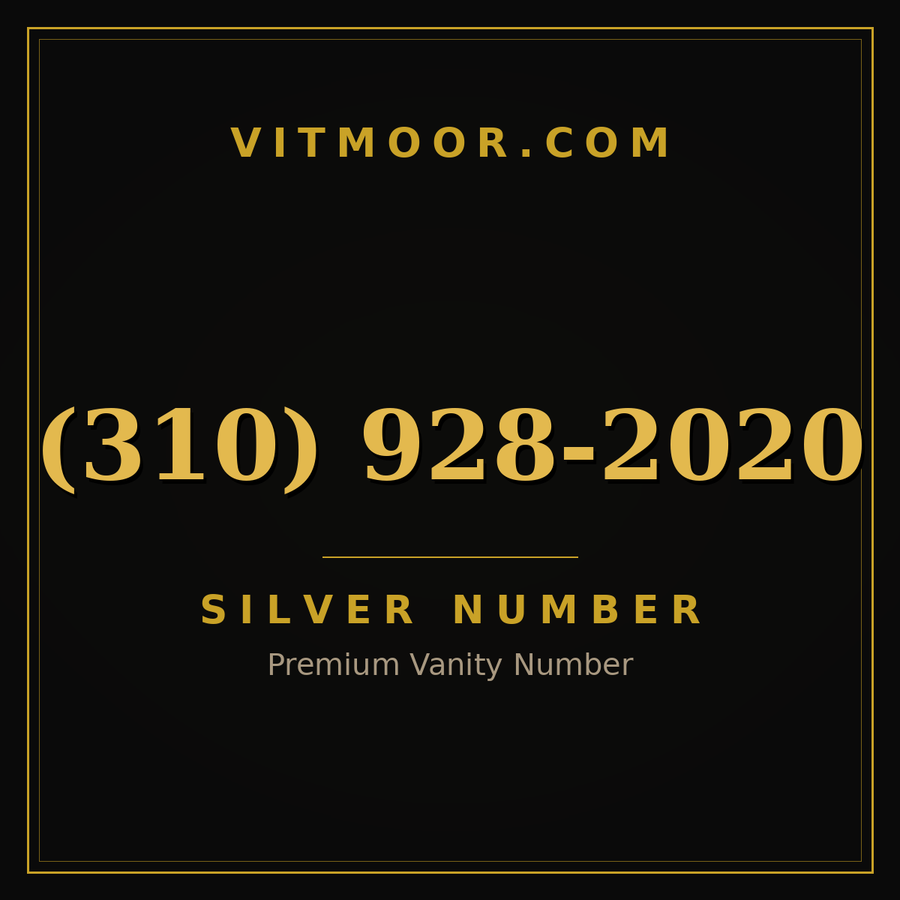 VITMOOR Silver premium number (310) 928-2020