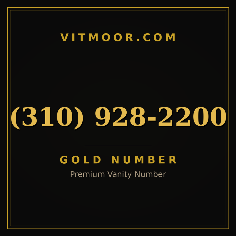 VITMOOR Gold premium number (310) 928-2200