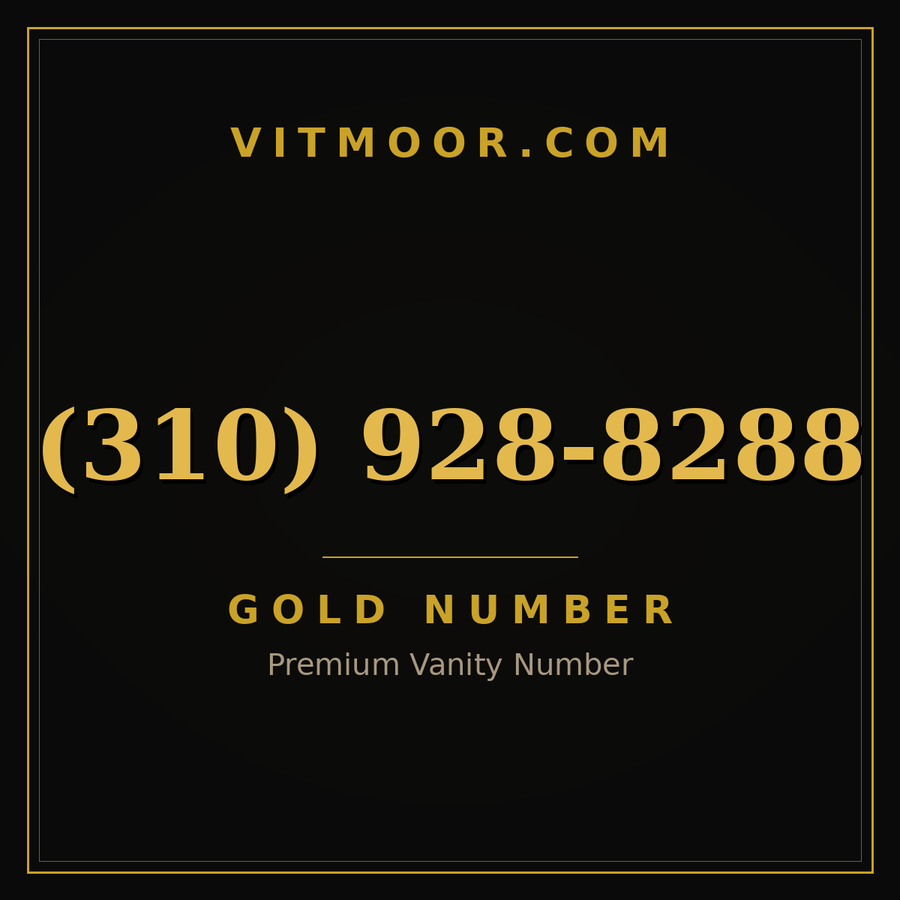 VITMOOR Gold premium number (310) 928-8288