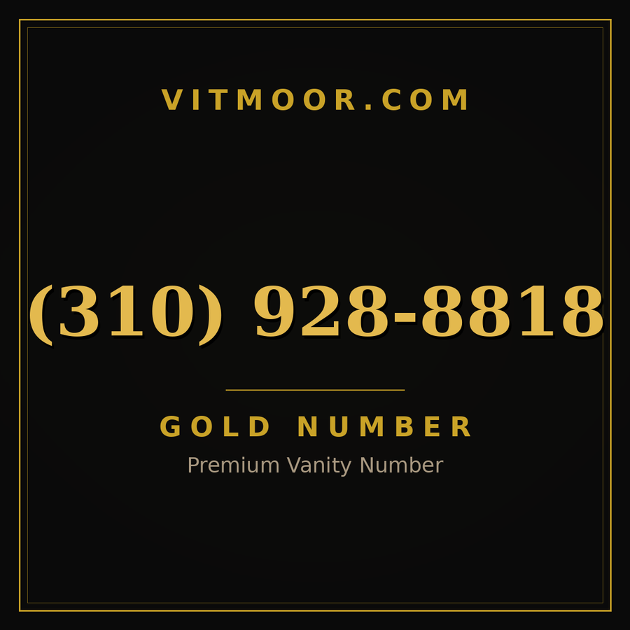VITMOOR Gold premium number (310) 928-8818