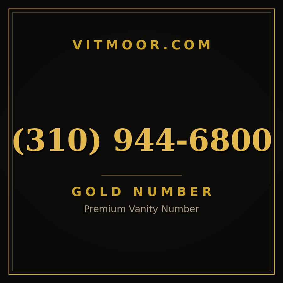 VITMOOR Gold premium number (310) 944-6800
