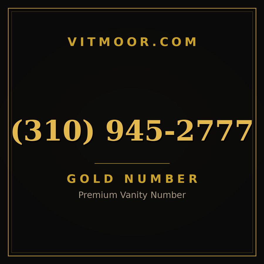 VITMOOR Gold premium number (310) 945-2777