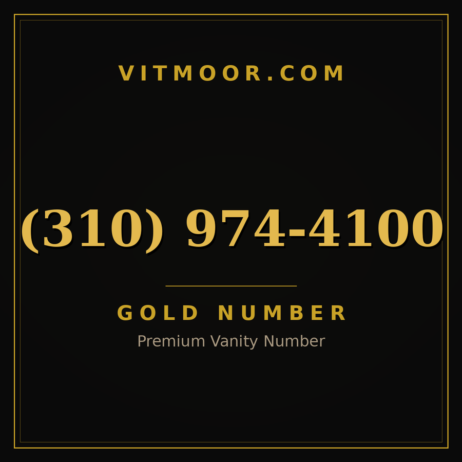 VITMOOR Gold premium number (310) 974-4100