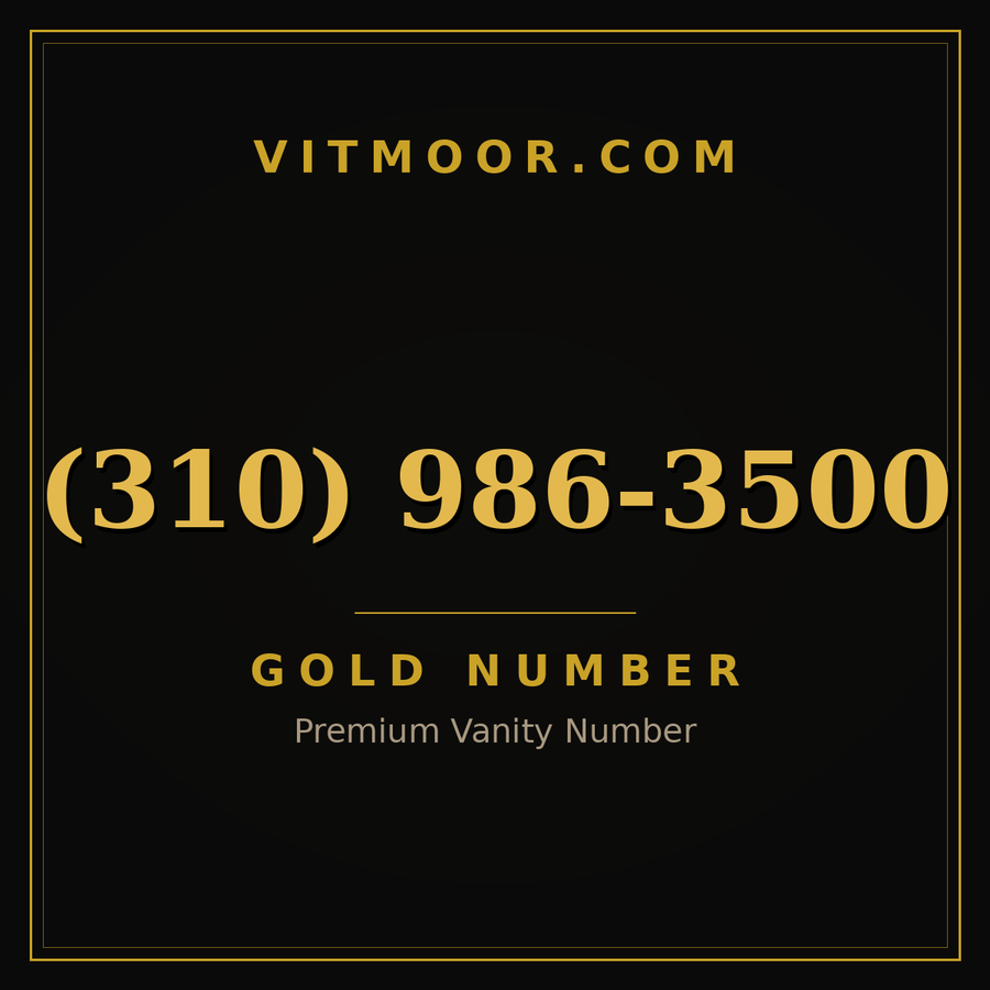 VITMOOR Gold premium number (310) 986-3500
