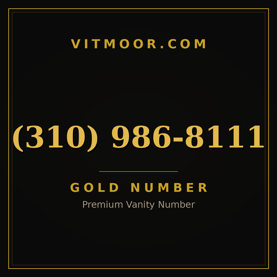VITMOOR Gold premium number (310) 986-8111