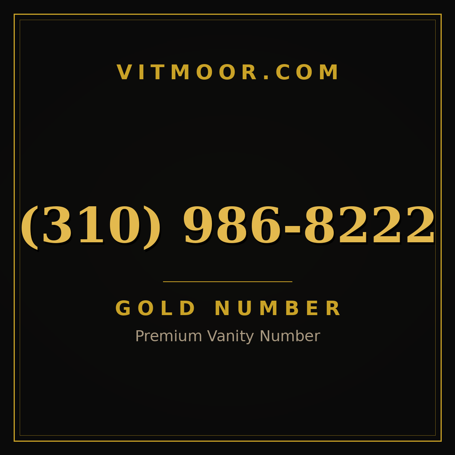 VITMOOR Gold premium number (310) 986-8222