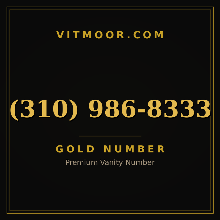 VITMOOR Gold premium number (310) 986-8333