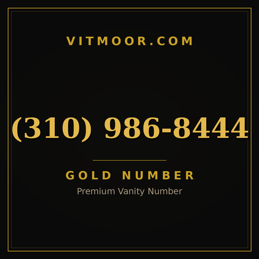 VITMOOR Gold premium number (310) 986-8444