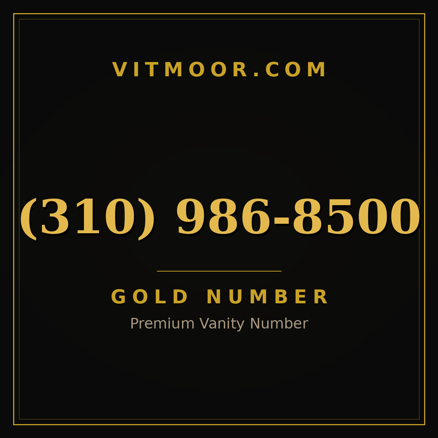 VITMOOR Gold premium number (310) 986-8500