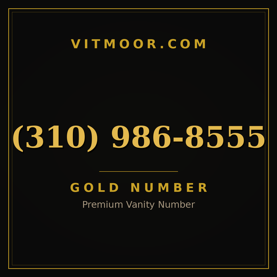 VITMOOR Gold premium number (310) 986-8555