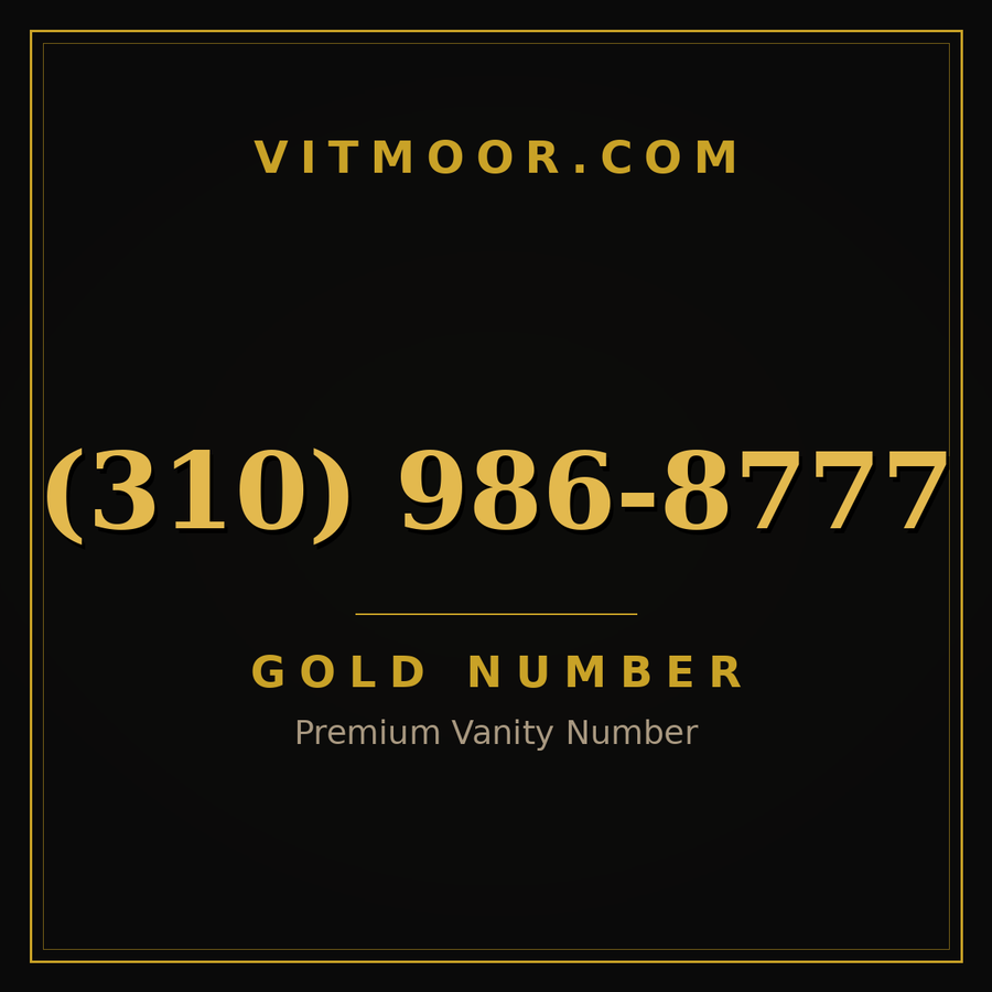 VITMOOR Gold premium number (310) 986-8777