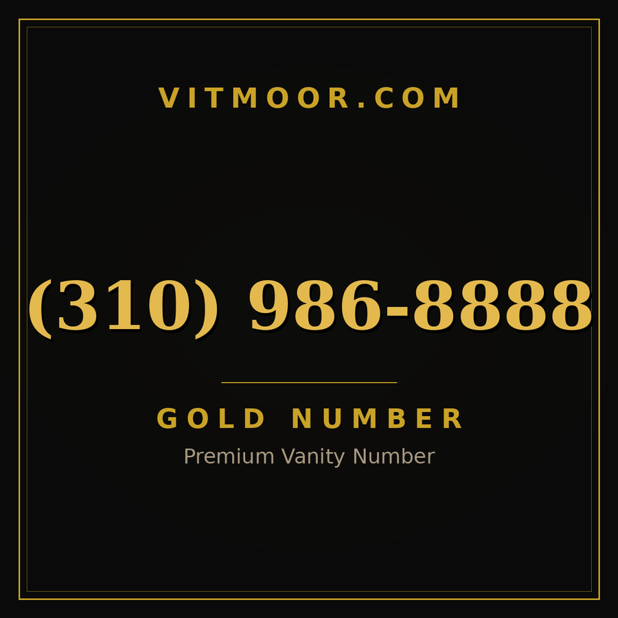 VITMOOR Gold premium number (310) 986-8888