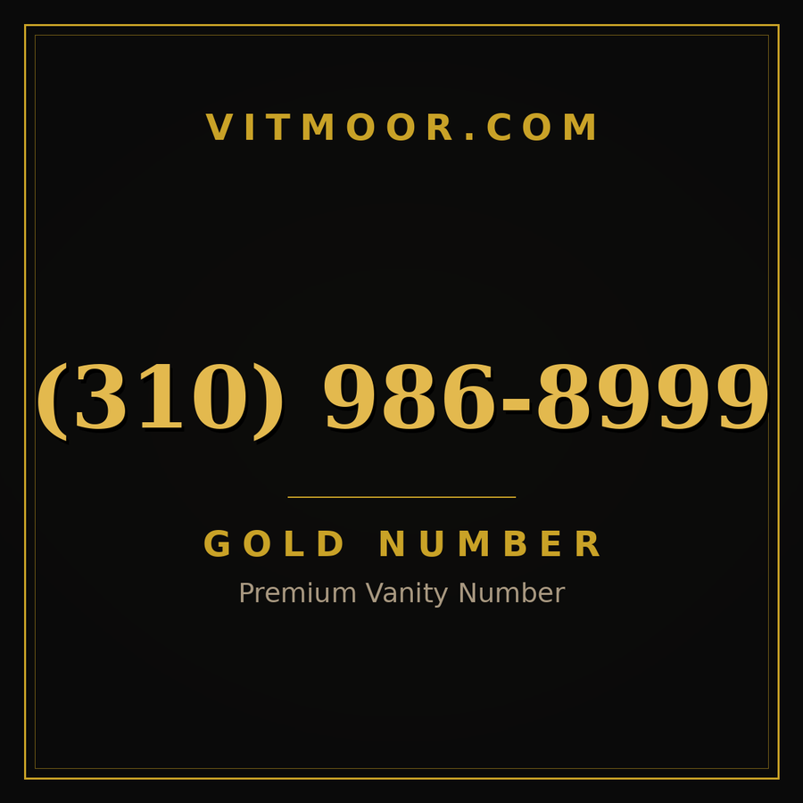 VITMOOR Gold premium number (310) 986-8999