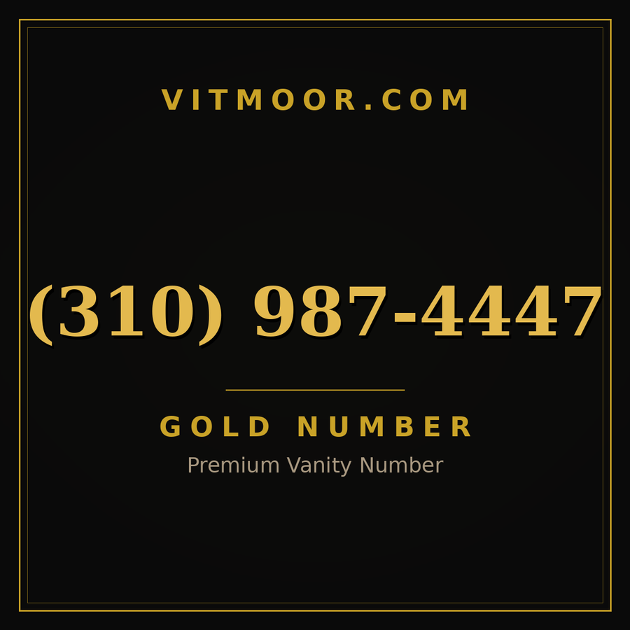 VITMOOR Gold premium number (310) 987-4447