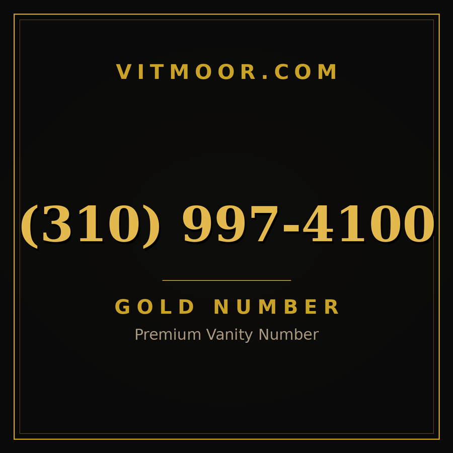 VITMOOR Gold premium number (310) 997-4100