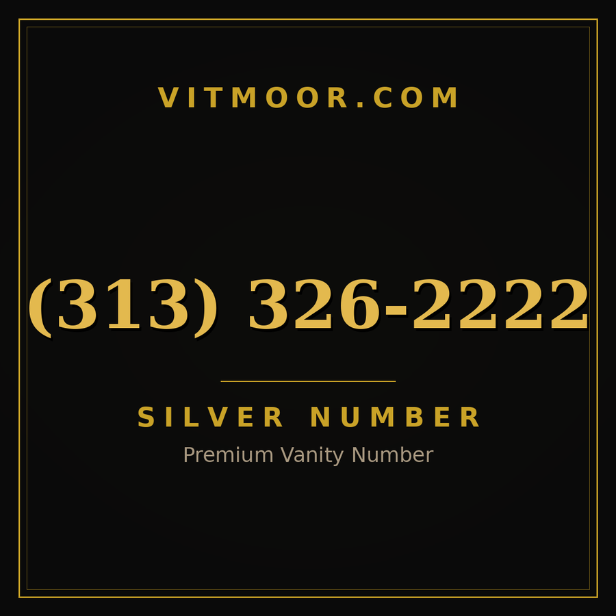 VITMOOR Silver premium number (313) 326-2222