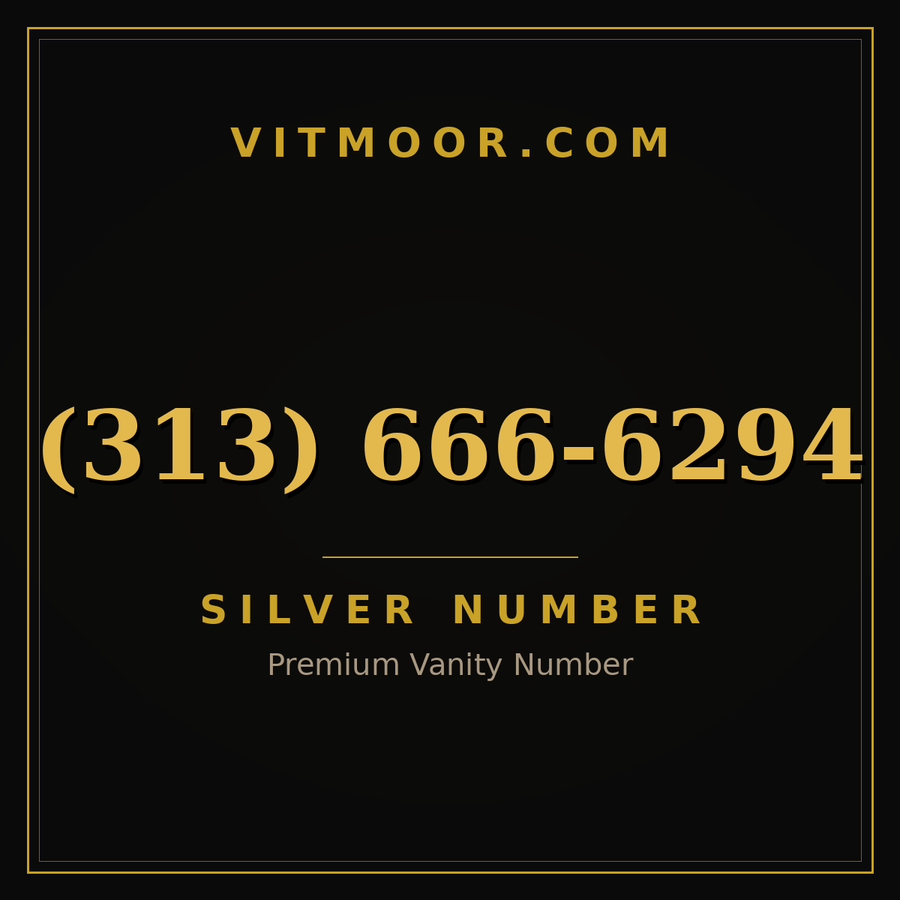 VITMOOR Silver premium number (313) 666-6294