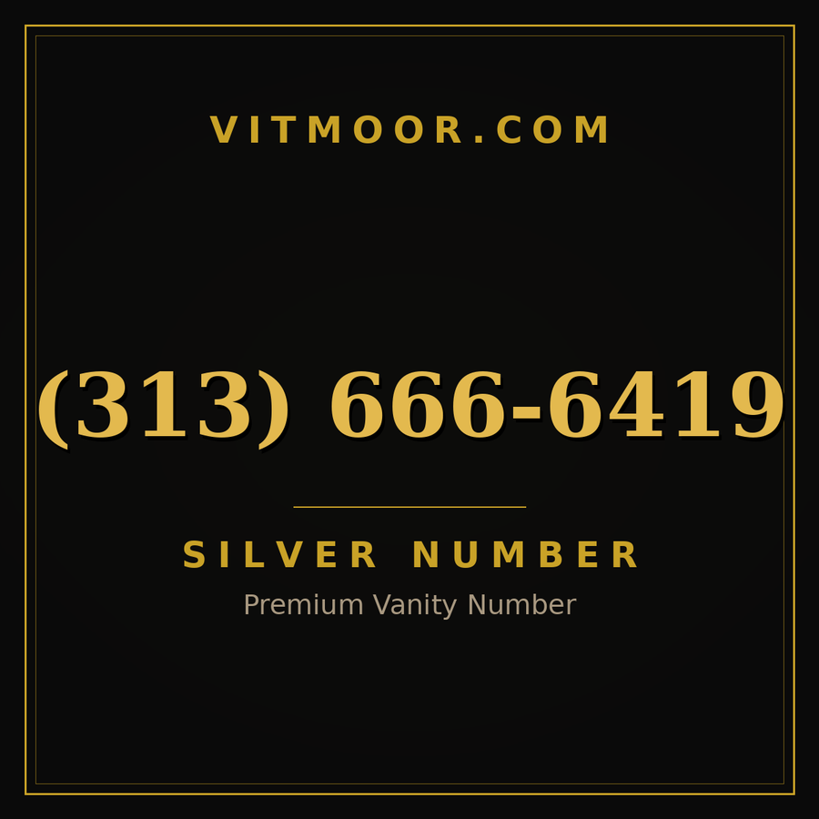 VITMOOR Silver premium number (313) 666-6419