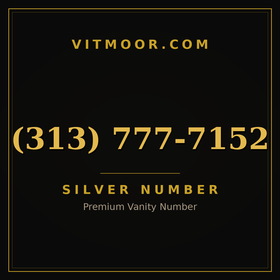 VITMOOR Silver premium number (313) 777-7152