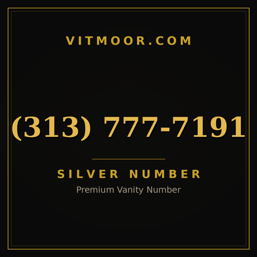 VITMOOR Silver premium number (313) 777-7191