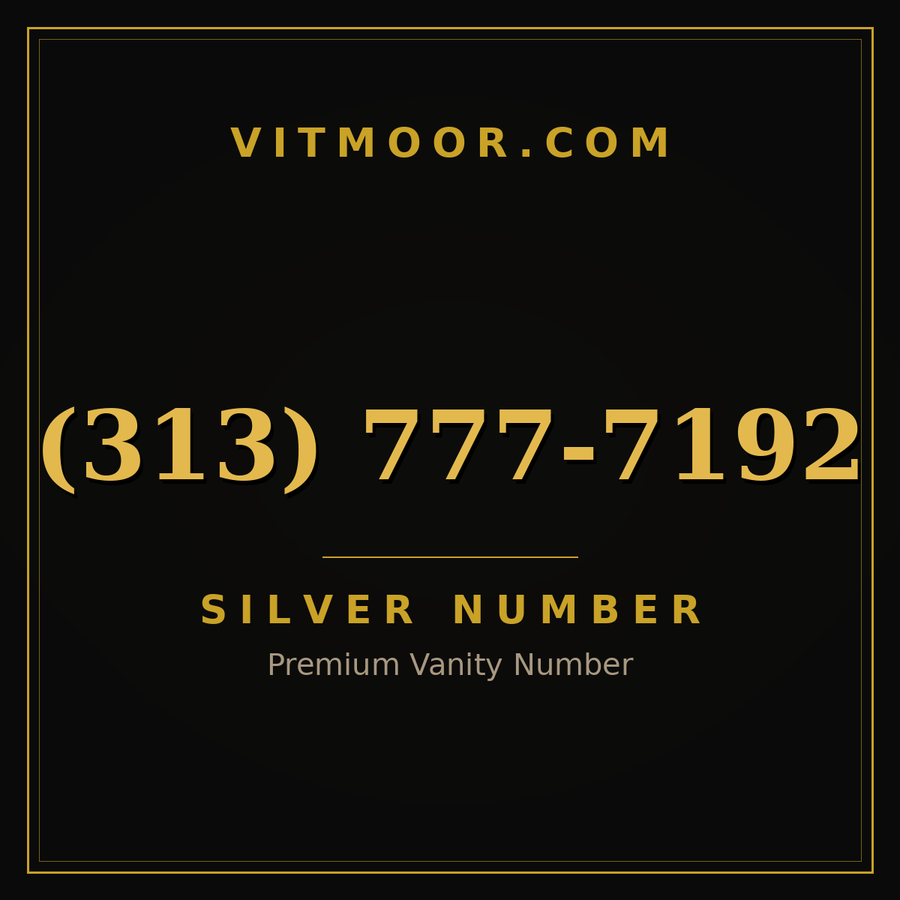 VITMOOR Silver premium number (313) 777-7192